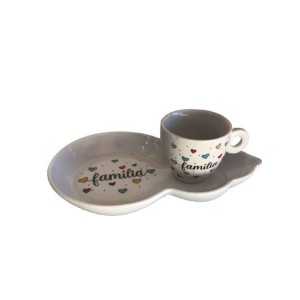 Conjunto Xícara Com Píres Família/Gratidão
