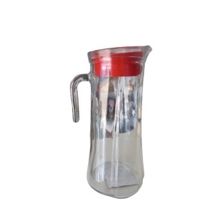 Jarra de Vidro com Tampa Vermelha