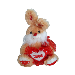 COELHO DE PELÚCIA COM CORAÇÃO