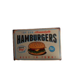 Placa Decorativa Hamburgers