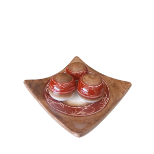 Centro de Mesa Quadrado + 3 Esferas