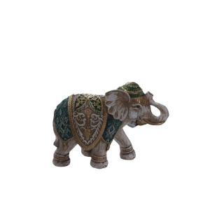 Elefante Médio Azul e Dourado
