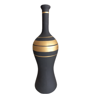 Vaso Preto E Dourado P