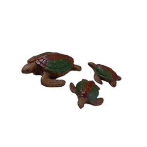 Trio De Tartarugas Marrom