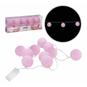 Cordão luminoso de bolas rosas