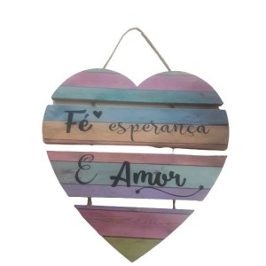 Placa Decorativa de Coração MDF
