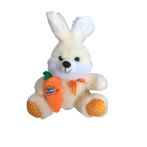 Coelho de Pelúcia 18cm com Cenoura Feliz Páscoa