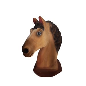 CAVALO DE GESSO COM CAMURÇA