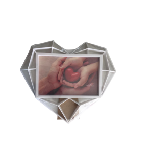 Porta Retrato Coração Branco de Plástico