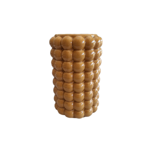 Vaso Alto Amarelo De Bolinha