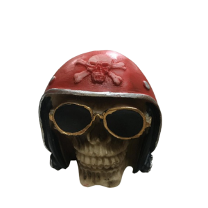 Mini Crânio Caveira Capacete Com Óculos