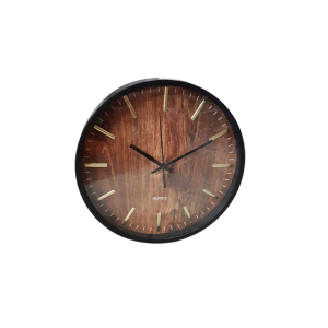 Relógio De Plástico  Preto e Dourado