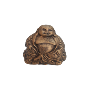 BUDA CHINÊS COM BASE DOURADO DE RESINA