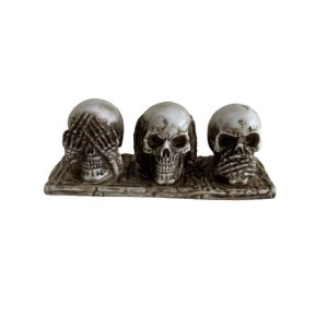 TRIO DE CRÂNIO CAVEIRA DE RESINA